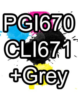 Compatible Canon PGI670XL CLI671XL Ink Cartridge (Includes Grey)